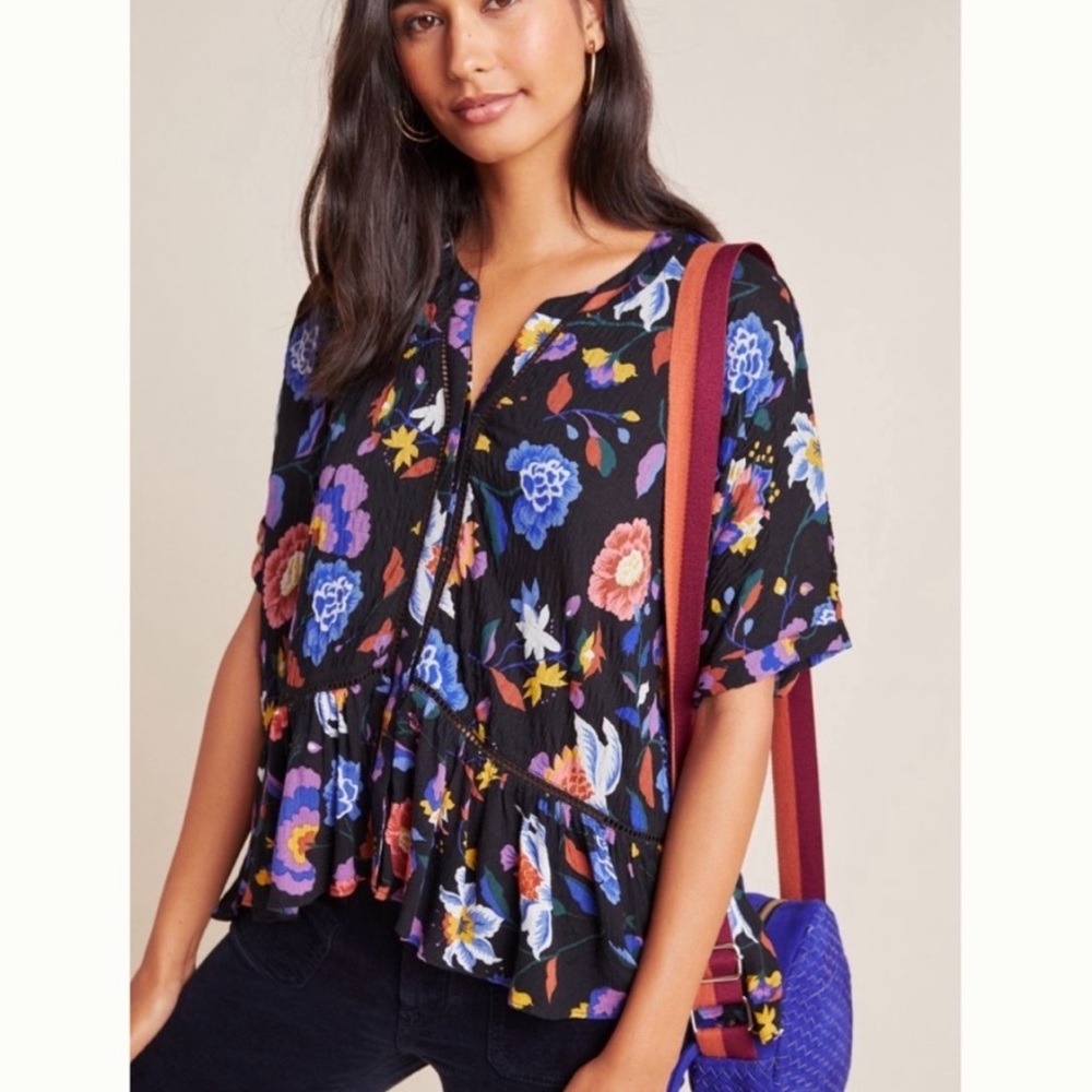 Anthropologie | Floral Blouse